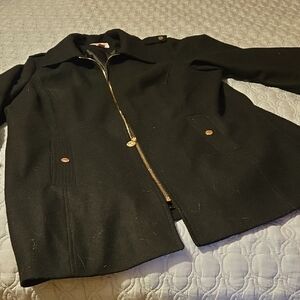 Michael Kors Black Utility Jacket with Gold Accents
